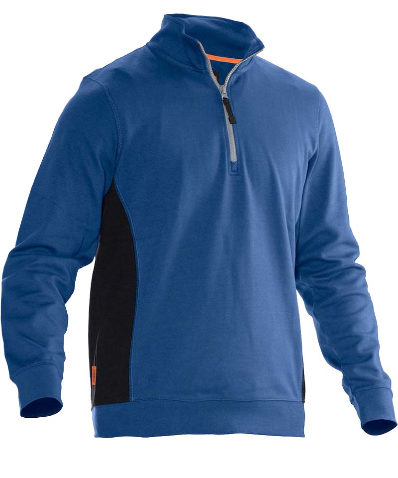 Jobman zipneck sweater 5401 blauw