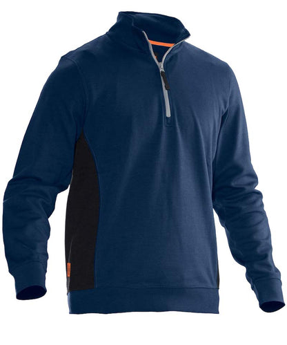 Jobman zipneck sweater 5401 navy