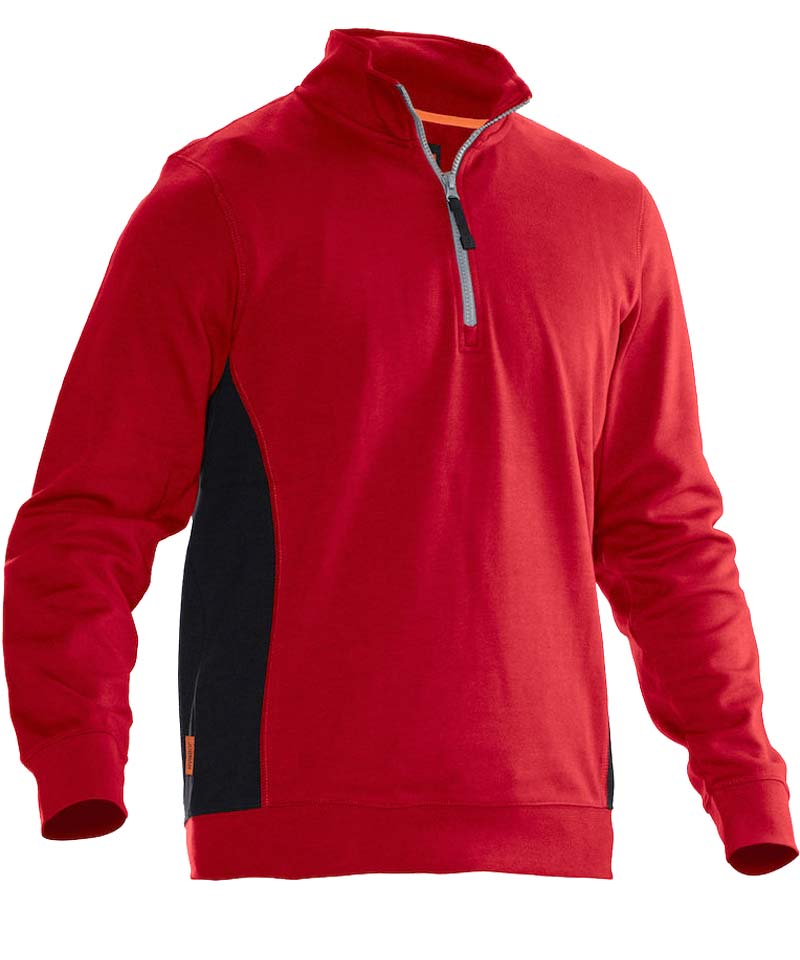 Jobman zipneck sweater 5401 rood