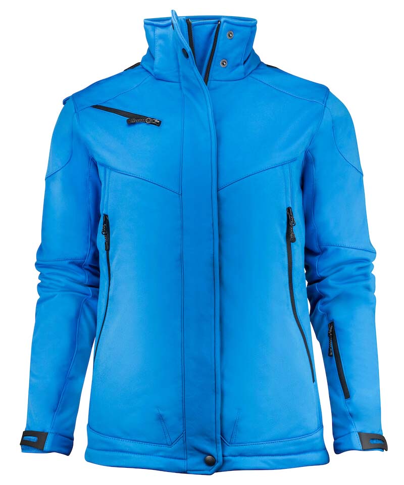 Gevoerde softshell jas Printer Skeleton dames blauw