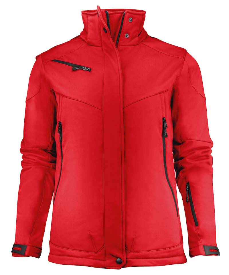 Gevoerde softshell jas Printer Skeleton dames rood