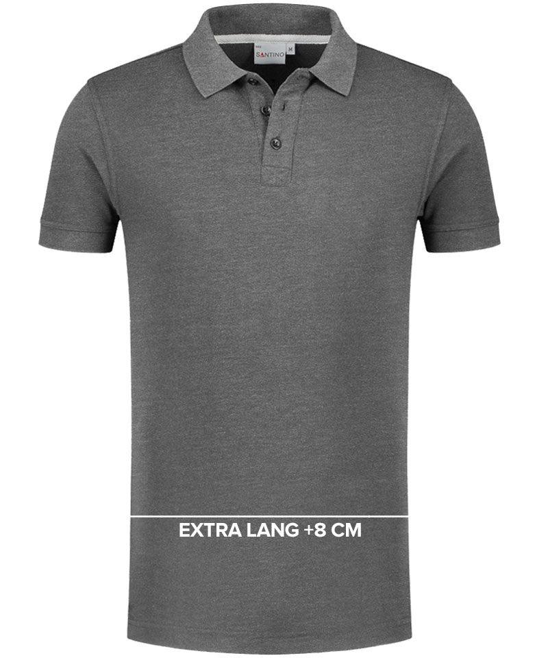 Santino Max+ Poloshirt extra lang +8cm grijs