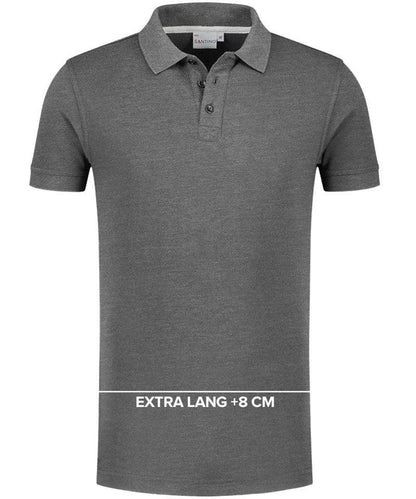 Santino Max+ Poloshirt extra lang +8cm grijs