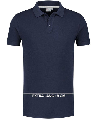 Santino Max+ Poloshirt extra lang +8cm blauw