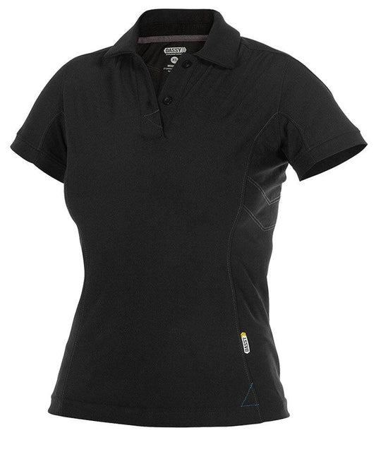 Dames poloshirt Dassy Traxion 100% polyester zwart