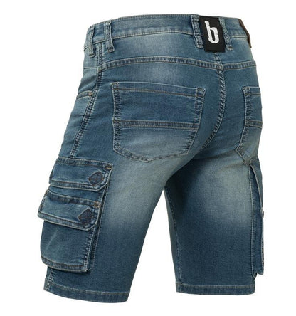 Korte werkbroek denim stretch Ralph Brams Paris achterkant