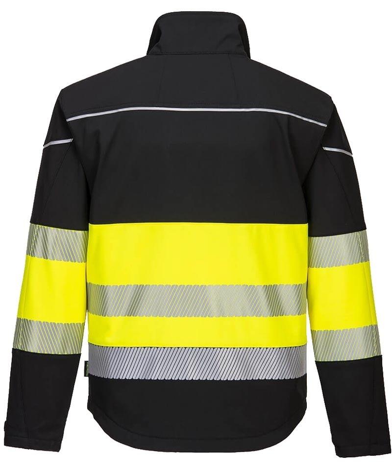 Softshell high-vis Portwest PW375 geel achterkant