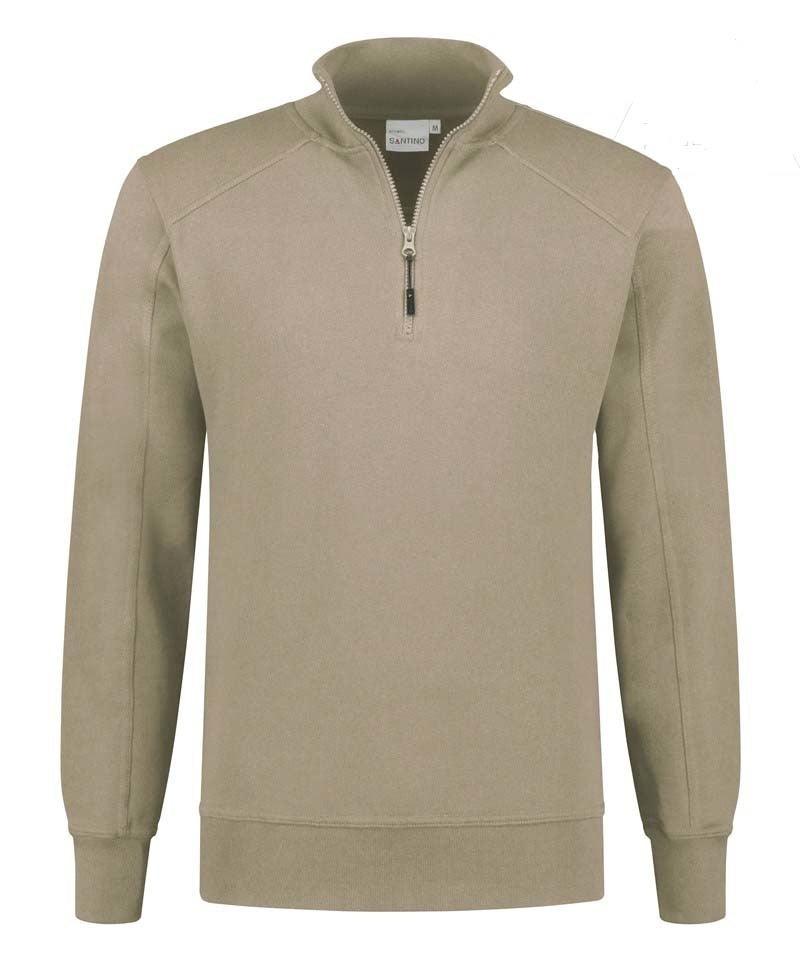 Zipneck sweater Santino Roswell khaky