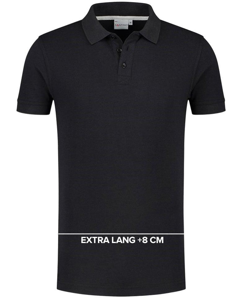 Santino Max+ Poloshirt extra lang +8cm zwart