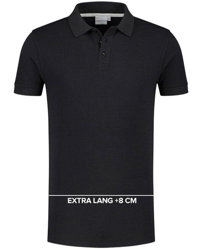 Santino Max+ Poloshirt extra lang +8cm zwart