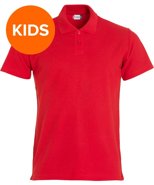 Kinder poloshirt Clique basic rood