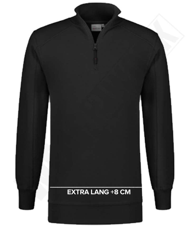 Zipneck sweater extra lang Santino Roswell+ zwart