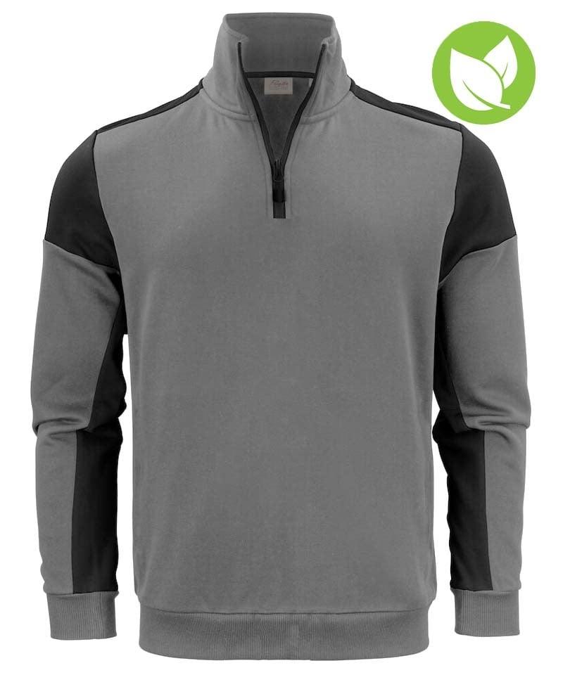 Zipneck sweater Printer Prime grijs zwart