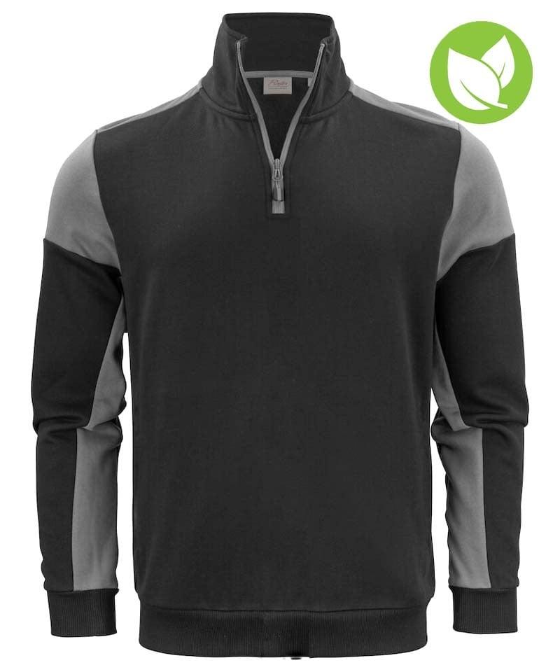 Zipneck sweater Printer Prime zwart grijs