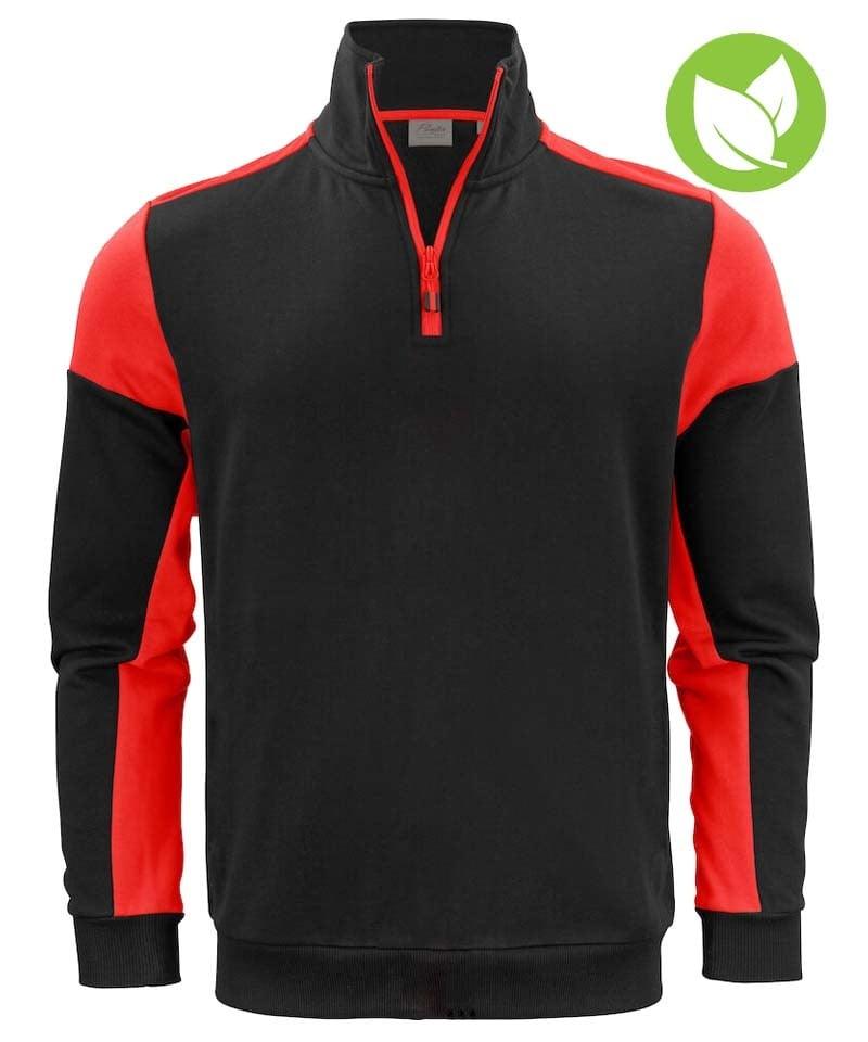 Zipneck sweater Printer Prime zwart rood